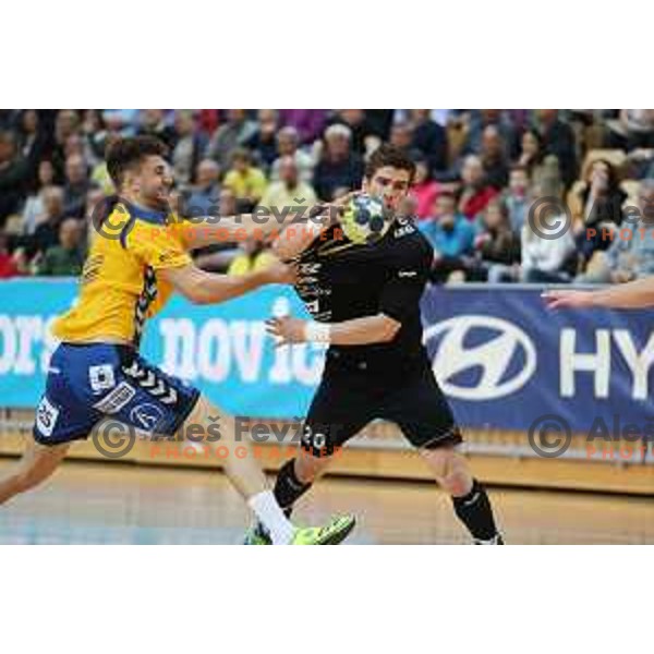 action during 1.NLB Leasing League handball match between RD Koper 2013 and RK Gorenje Velenje in Bonifika Hall, Koper on April 8, 2017