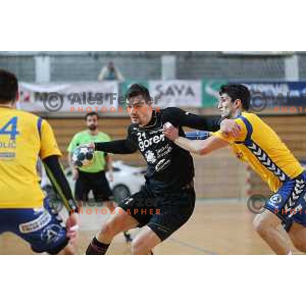 action during 1.NLB Leasing League handball match between RD Koper 2013 and RK Gorenje Velenje in Bonifika Hall, Koper on April 8, 2017