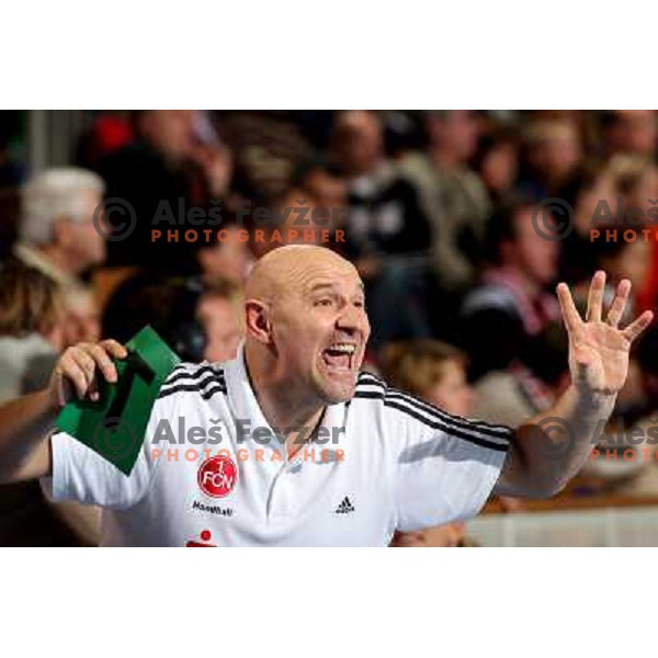 Coach Muller at handball game Krim Mercator - Nurnberg in second round of Champions league, played in Ljubljana 3.11.2007. Photo by Ales Fevzer 