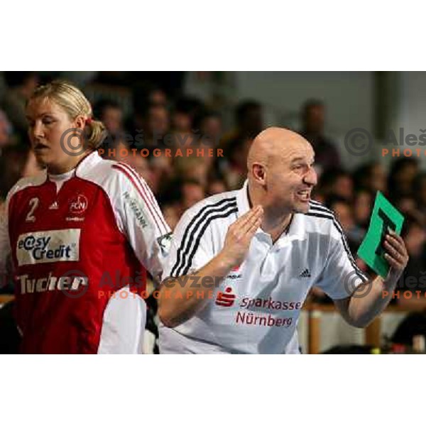Coach Muller at handball game Krim Mercator - Nurnberg in second round of Champions league, played in Ljubljana 3.11.2007. Photo by Ales Fevzer 