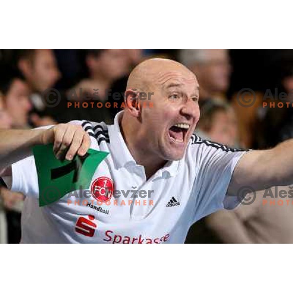 Coach Muller at handball game Krim Mercator - Nurnberg in second round of Champions league, played in Ljubljana 3.11.2007. Photo by Ales Fevzer 