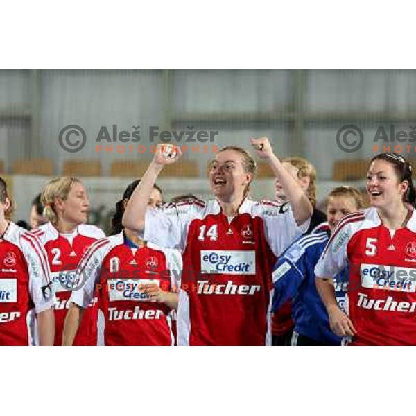 Simakova (140 and Rohde (5) after handball game Krim Mercator - Nurnberg in second round of Champions league, played in Ljubljana 3.11.2007. Photo by Ales Fevzer 