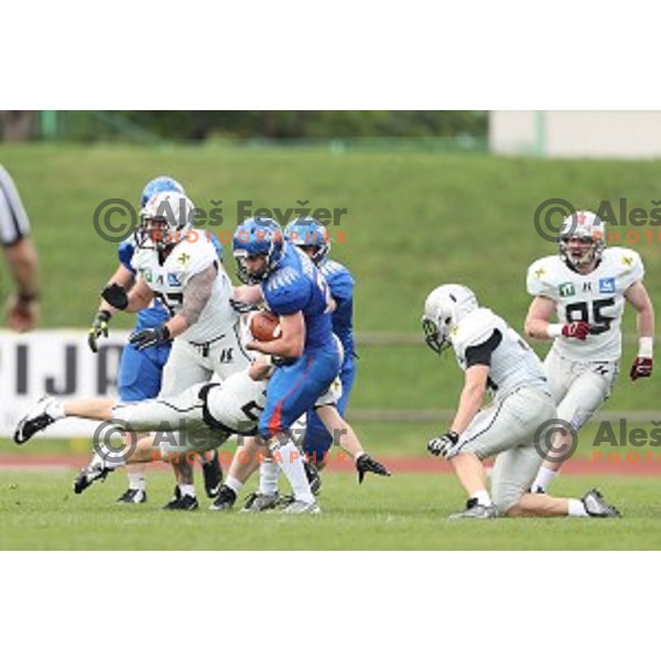 action during Austrian Football League match between Ljubljana Silverhawks and Swarco Raiders in Ljubljana on April 15, 2017