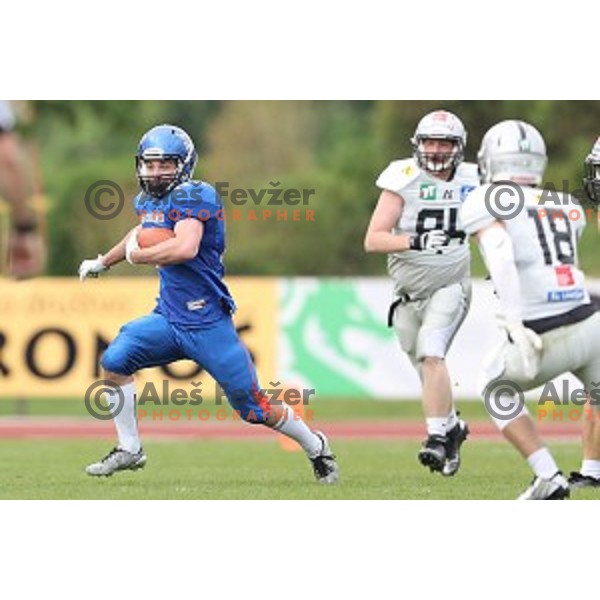 action during Austrian Football League match between Ljubljana Silverhawks and Swarco Raiders in Ljubljana on April 15, 2017