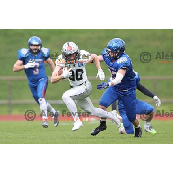 action during Austrian Football League match between Ljubljana Silverhawks and Swarco Raiders in Ljubljana on April 15, 2017