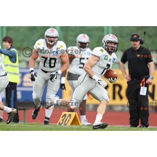 action during Austrian Football League match between Ljubljana Silverhawks and Swarco Raiders in Ljubljana on April 15, 2017
