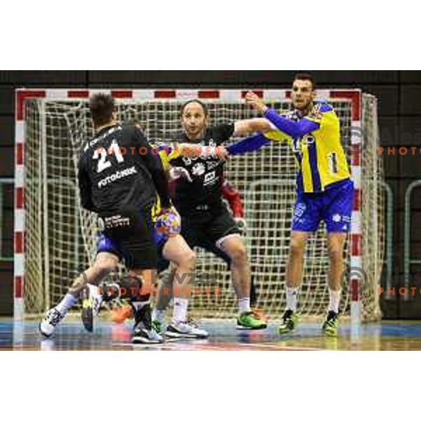 Alem Toskic of Gorenje Velenje in action during handball match between Celje Pivovarna Lasko - Gorenje Velenje, semi final Slovenia cup match 2016/17, played in Dvorana Tabor, Maribor, Slovenia on April 15, 2017