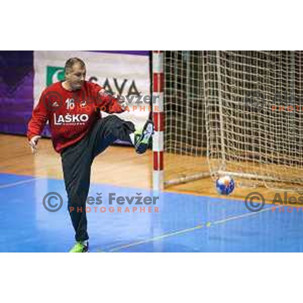 Ivan Gajic of Celje in action during handball match between Celje PL - Gorenje Velenje, semi final Slovenia cup match 2016/17, played in Dvorana Tabor, Maribor, Slovenia on April 15, 2017