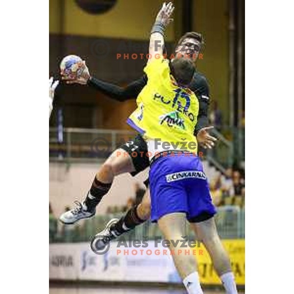 Gregor Potocnik of Gorenje Velenje in action during handball match between Celje PL - Gorenje Velenje, semi final Slovenia cup match 2016/17, played in Dvorana Tabor, Maribor, Slovenia on April 15, 2017