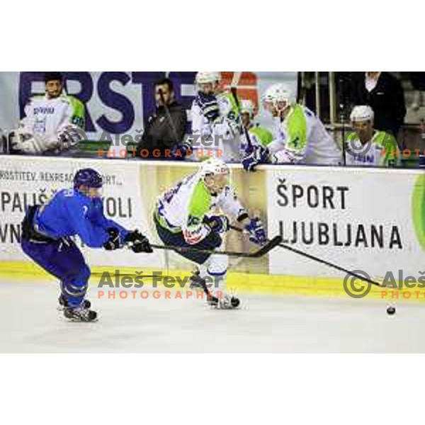 action during friendly ice-hockey match between Slovenia and Kazakhstan in Ljubljana on April 15, 2017