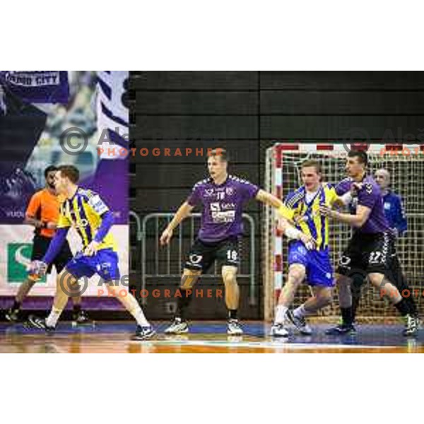 Gasper Hrastnik of Maribor Branik in action during handball match between Maribor Branik - Celje PL, final Slovenia cup match 2016/17, played in Dvorana Tabor, Maribor, Slovenia on April 16, 2017