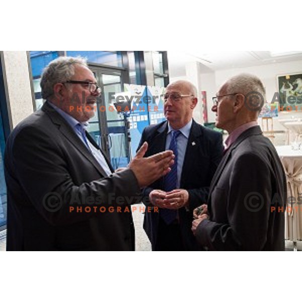 Brane Dmitrovic, Bogdan Gabrovec, Miro Cerar during the event of the Slovenian Olympic committee foundation for young sportsmen in Ljubljana, Slovenia on April 18, 2017