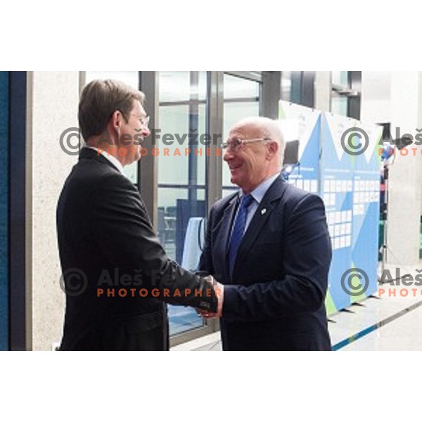 Miro Cerar, Bogdan Gabrovec during the event of the Slovenian Olympic committee foundation for young sportsmen in Ljubljana, Slovenia on April 18, 2017