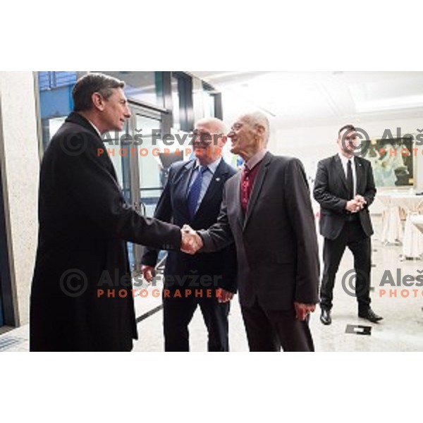 Borut Pahor, Bogdan Gabrovec, Miro Cerar during the event of the Slovenian Olympic committee foundation for young sportsmen in Ljubljana, Slovenia on April 18, 2017