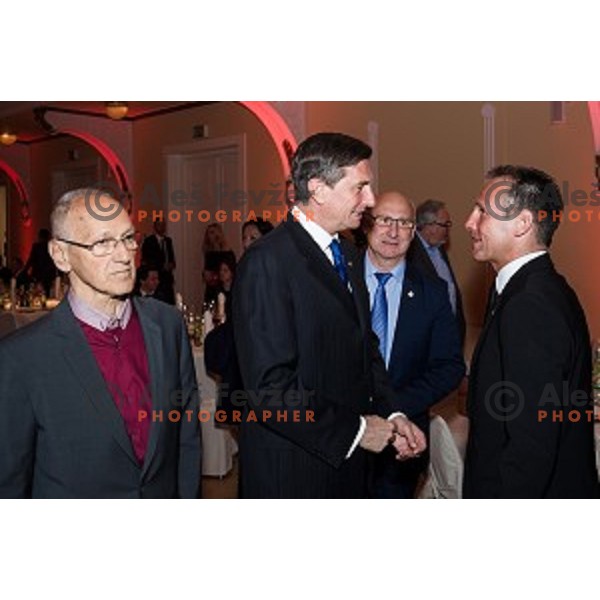 Miro Cerar, Bogdan Gabrovec, Borut Pahor, Tomaz Baraga during the event of the Slovenian Olympic committee foundation for young sportsmen in Ljubljana, Slovenia on April 18, 2017