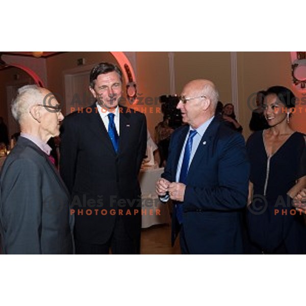 Miro Cerar, Bogdan Gabrovec, Borut Pahor during the event of the Slovenian Olympic committee foundation for young sportsmen in Ljubljana, Slovenia on April 18, 2017