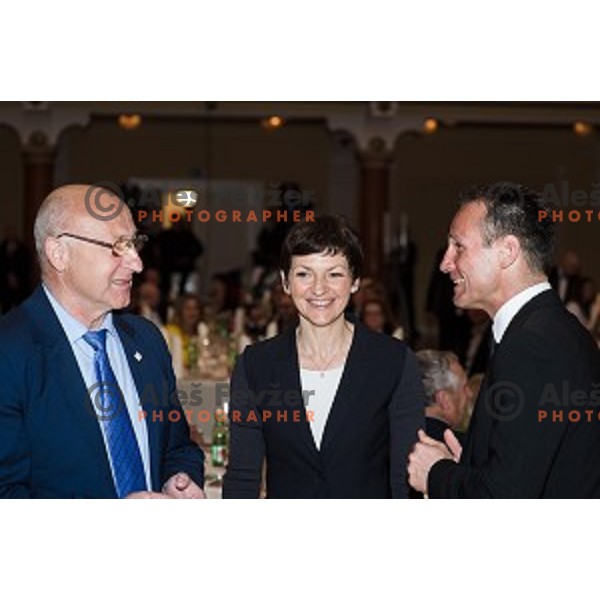 Bogdan Gabrovec, Maja Makovec Brencic, Tomaz Baraga during the event of the Slovenian Olympic committee foundation for young sportsmen in Ljubljana, Slovenia on April 18, 2017