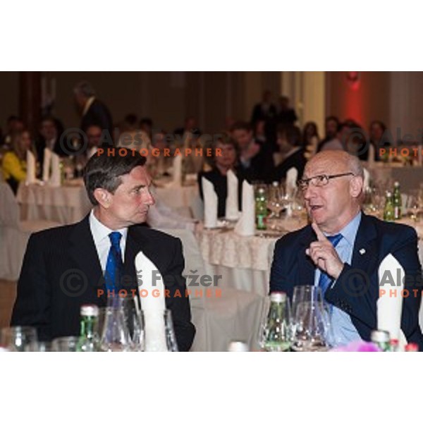 Bortu Pahor, Bogdan Gabrovec during the event of the Slovenian Olympic committee foundation for young sportsmen in Ljubljana, Slovenia on April 18, 2017