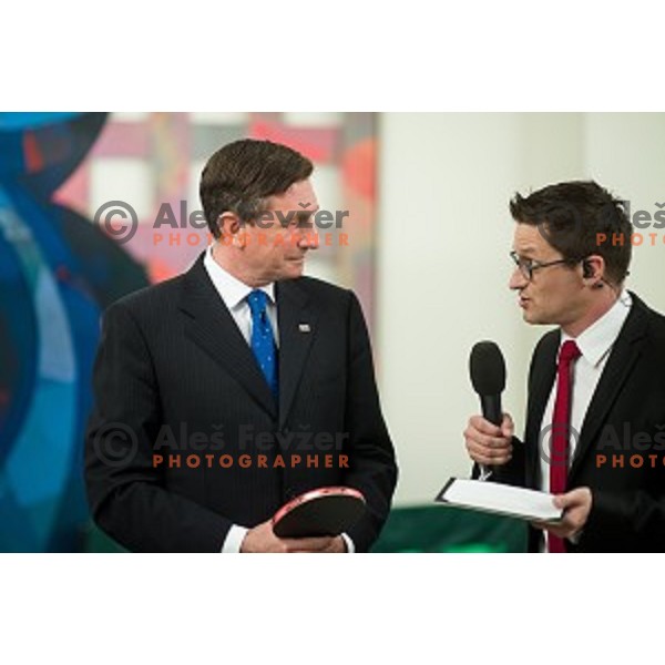 Borut Pahor, Sasa Jerkovic during the event of the Slovenian Olympic committee foundation for young sportsmen in Ljubljana, Slovenia on April 18, 2017