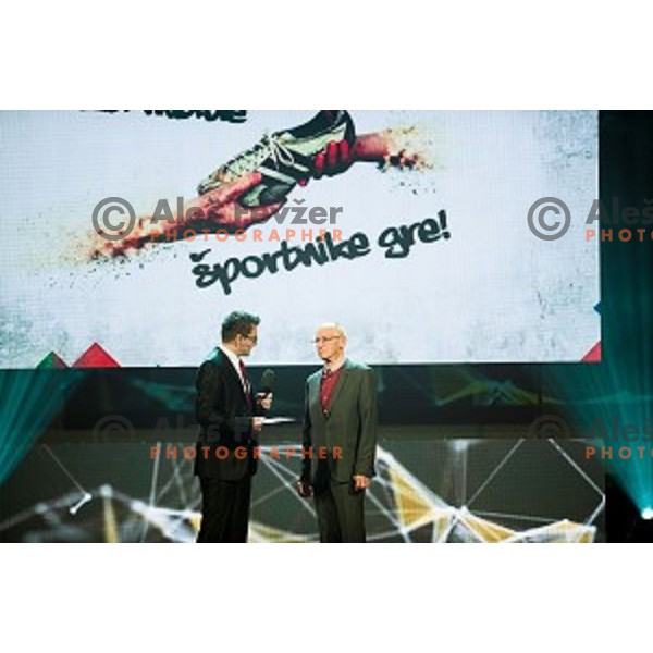 Sasa Jerkovic, Miro Cerar during the event of the Slovenian Olympic committee foundation for young sportsmen in Ljubljana, Slovenia on April 18, 2017