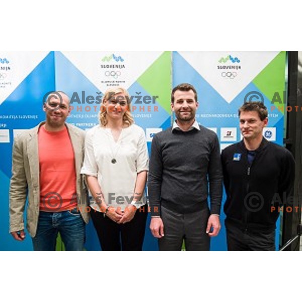during the event of the Slovenian Olympic committee foundation for young sportsmen in Ljubljana, Slovenia on April 18, 2017