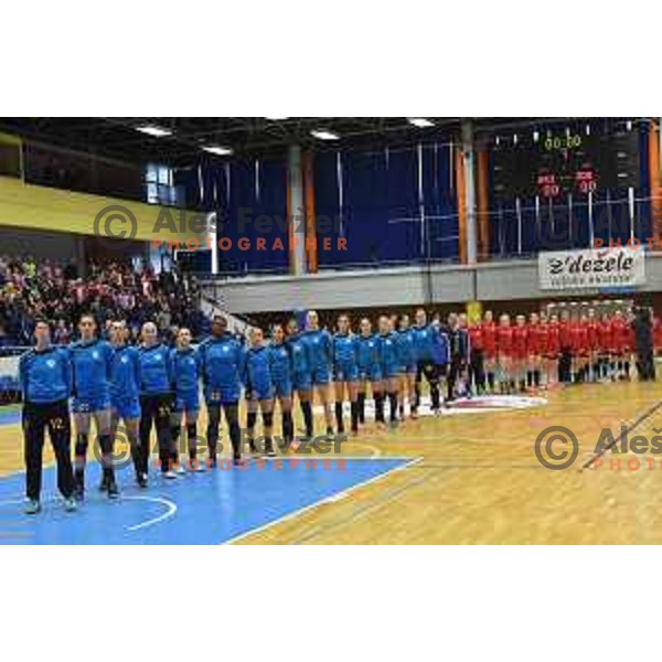 in action during Slovenian Cup handball match between Celje and Krim Mercator in Golovec Hall, Celje on April 23, 2017