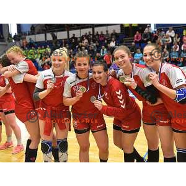 in action during Slovenian Cup handball match between Celje and Krim Mercator in Golovec Hall, Celje on April 23, 2017