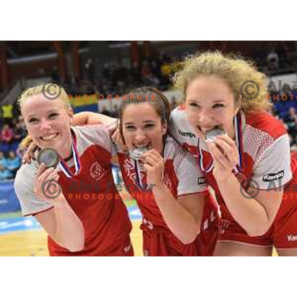 in action during Slovenian Cup handball match between Celje and Krim Mercator in Golovec Hall, Celje on April 23, 2017