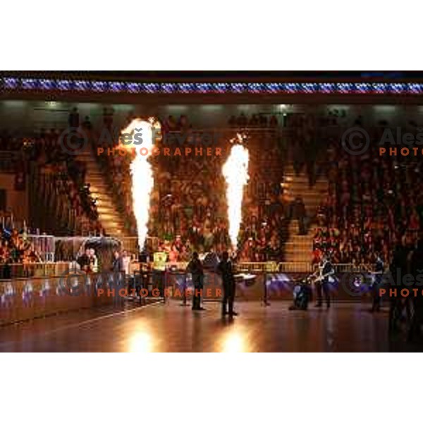 action during Euro 2018 Qualifyers handball match between Slovenia and Germany in SRC Stozice, Ljubljana, Slovenia on May 3,2017