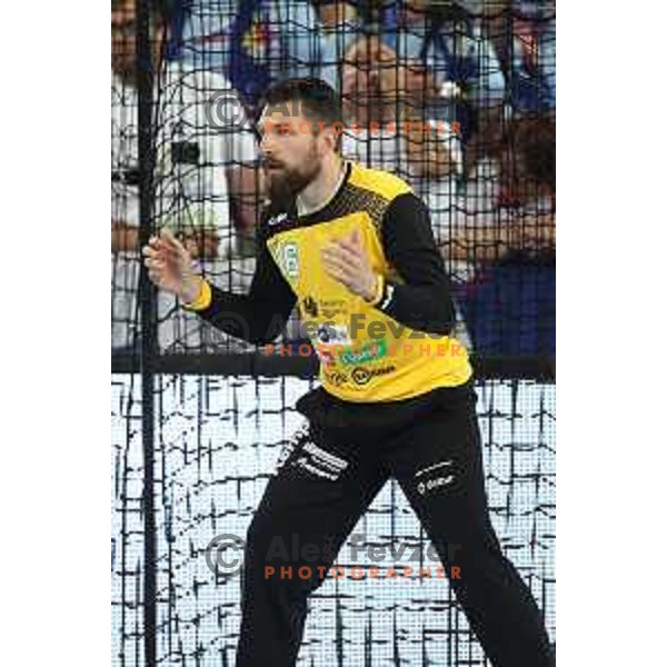 Primoz Prost in action during Euro 2018 Qualifyers handball match between Slovenia and Germany in SRC Stozice, Ljubljana, Slovenia on May 3,2017