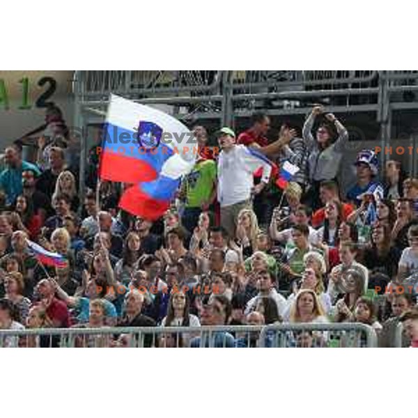 action during Euro 2018 Qualifyers handball match between Slovenia and Germany in SRC Stozice, Ljubljana, Slovenia on May 3,2017