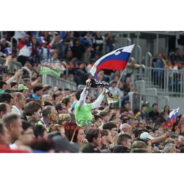 action during Euro 2018 Qualifyers handball match between Slovenia and Germany in SRC Stozice, Ljubljana, Slovenia on May 3,2017