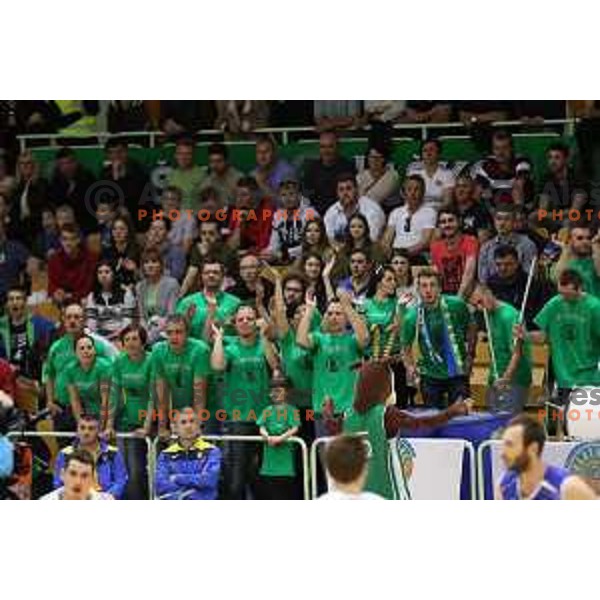 action during semi-final of Nova KBM league basketball match between Zlatorog Lasko and Rogaska in Tri Lilije Hall, Lasko, Slovenia on May 10, 2017