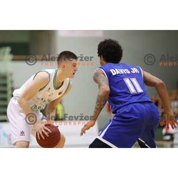 Nejc Baric of Zlatorog in action during semi-final of Nova KBM league basketball match between Zlatorog Lasko and Rogaska in Tri Lilije Hall, Lasko, Slovenia on May 10, 2017