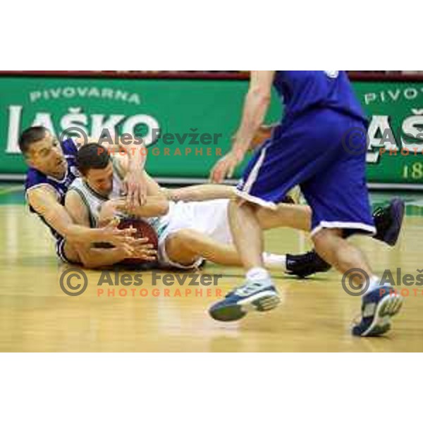 Dragisa Drobnjak of Rogaska in action during semi-final of Nova KBM league basketball match between Zlatorog Lasko and Rogaska in Tri Lilije Hall, Lasko, Slovenia on May 10, 2017