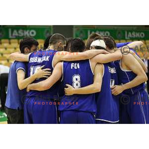 action during semi-final of Nova KBM league basketball match between Zlatorog Lasko and Rogaska in Tri Lilije Hall, Lasko, Slovenia on May 10, 2017