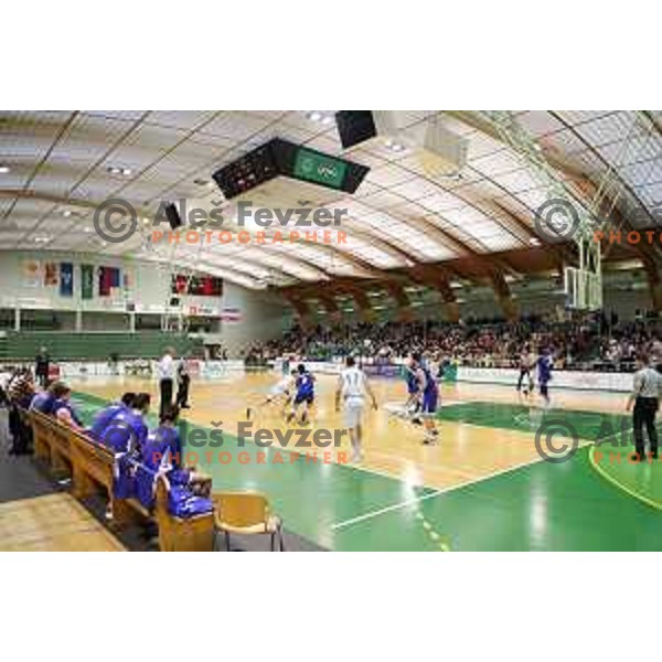action during semi-final of Nova KBM league basketball match between Zlatorog Lasko and Rogaska in Tri Lilije Hall, Lasko, Slovenia on May 10, 2017
