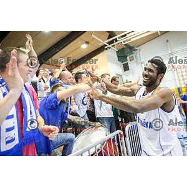 Maurice Johns Taylor of Rogaska celebrating after basketball match between KK Rogaska - Zlatorog Lasko of Nova KBM league 2016/17, played at Sports hall Rogaska Slatina, Slovenia on May 12, 2017