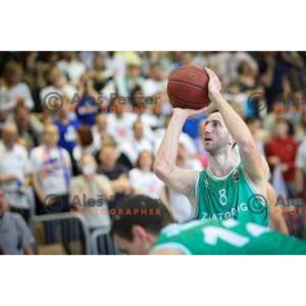 Ramo Rizvic of Zlatorog Lasko in action during basketball match between KK Rogaska - Zlatorog Lasko of Nova KBM league 2016/17, played at Sports hall Rogaska Slatina, Slovenia on May 12, 2017