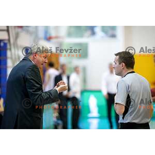 Ales Pipan, head coach of Zlatorog Lasko in action during basketball match between KK Rogaska - Zlatorog Lasko of Nova KBM league 2016/17, played at Sports hall Rogaska Slatina, Slovenia on May 12, 2017