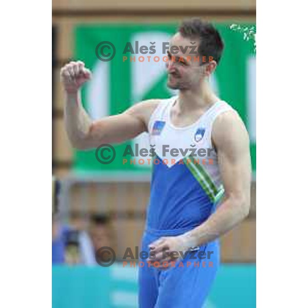 Saso Bertoncelj (SLO) winner of pommel horse at FIG World Challenge Cup in Bonifika Hall, Koper, Slovenia on May 13, 2017