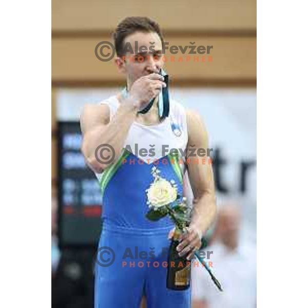 Saso Bertoncelj (SLO) winner of pommel horse at FIG World Challenge Cup in Bonifika Hall, Koper, Slovenia on May 13, 2017