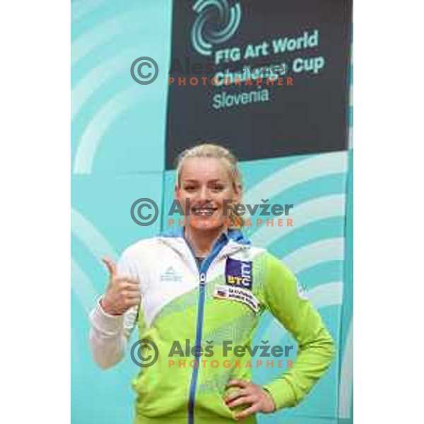 Teja Belak (SLO) at FIG World Challenge Cup in Bonifika Hall, Koper, Slovenia on May 13, 2017