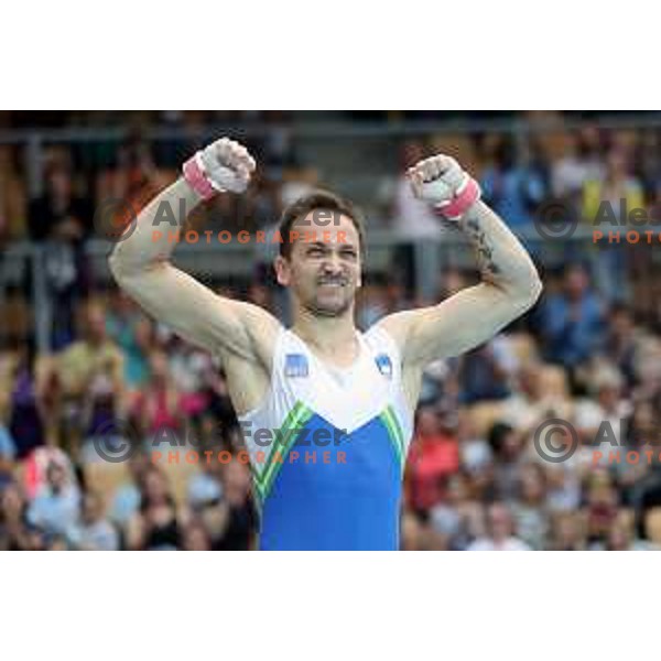 Saso Bertoncelj (SLO) winner of pommel horse at FIG World Challenge Cup in Bonifika Hall, Koper, Slovenia on May 13, 2017