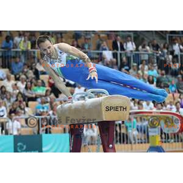 Saso Bertoncelj (SLO) winner of pommel horse at FIG World Challenge Cup in Bonifika Hall, Koper, Slovenia on May 13, 2017
