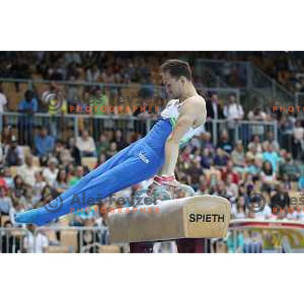 Saso Bertoncelj (SLO) winner of pommel horse at FIG World Challenge Cup in Bonifika Hall, Koper, Slovenia on May 13, 2017