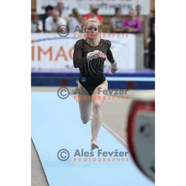 Teja Belak (SLO) at FIG World Challenge Cup in Bonifika Hall, Koper, Slovenia on May 13, 2017