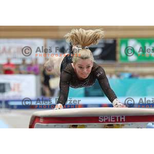Teja Belak (SLO) at FIG World Challenge Cup in Bonifika Hall, Koper, Slovenia on May 13, 2017