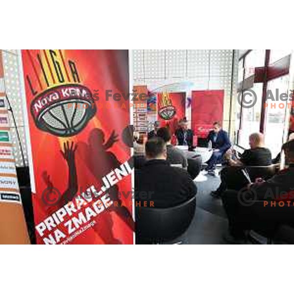 during KZS press conference before Finals of Nova KBM League between Rogaska and Union Olimopija in Ljubljana on May 15, 2017