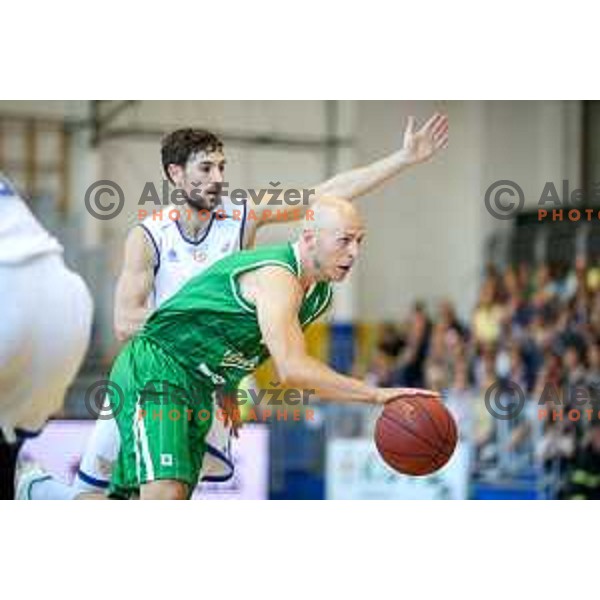 Mirko Mulalic of Union Olimpija in action during basketball match between KK Rogaska - Union Olimpija of Nova KBM league 2016/17 finals, played at Sports hall Rogaska Slatina, Slovenia on May 16, 2017